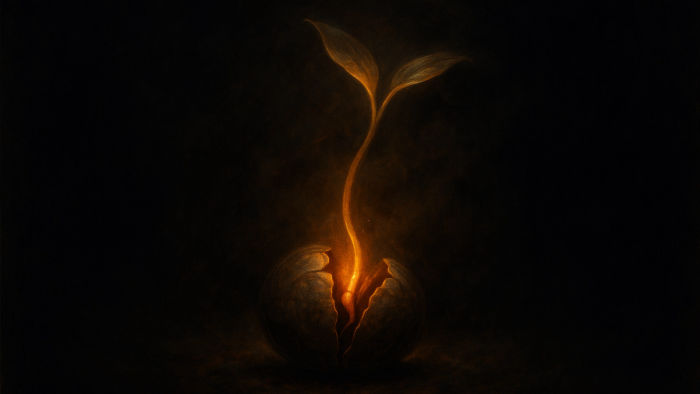 Warm bone-gray gradient background