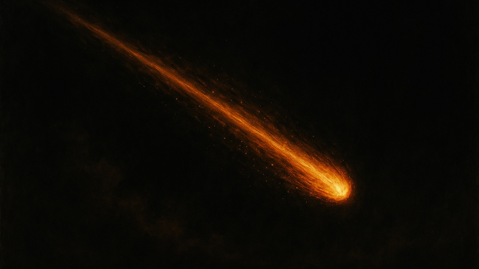 A brilliant meteor blazing across a dark sky