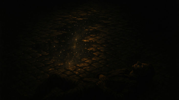 Warm amber-gray gradient background